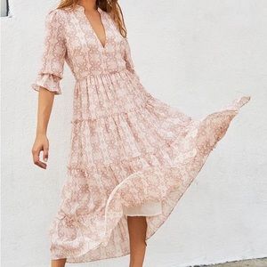 Elan, open back midi dress